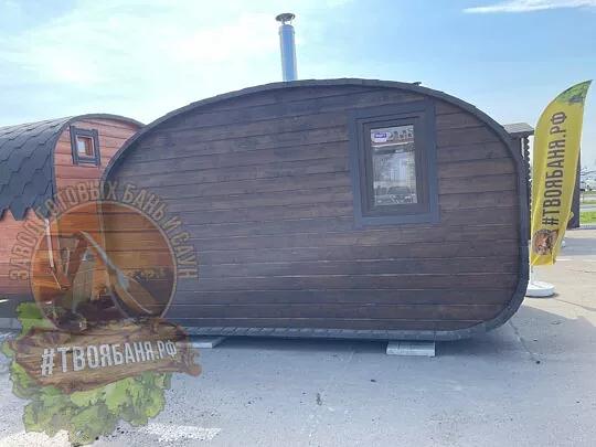 Квадро-овальная баня-бочка из сосны 4,5м фото 1