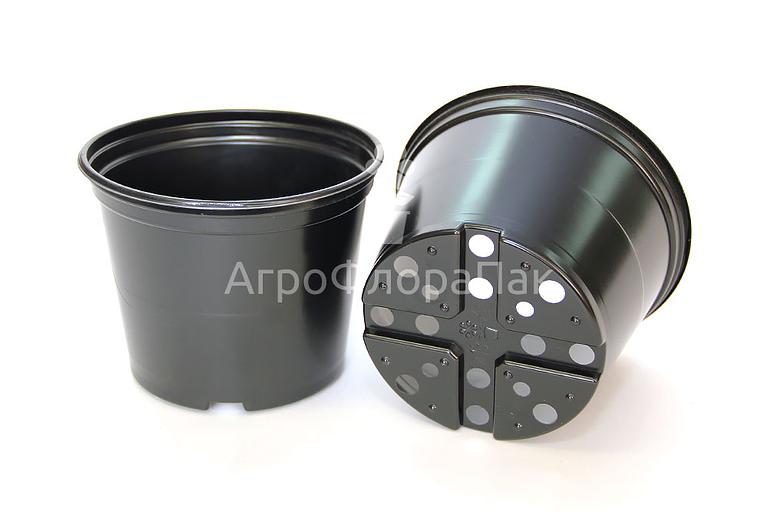 Горшок технический для рассады и цветов круглый, черный, 1000 мл (толщина ленты 1,0 мм) ОПТ фото 1