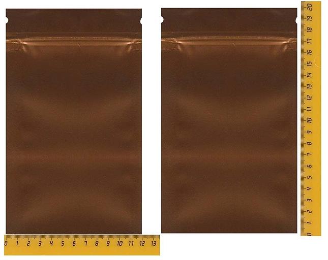 Пакет zip-lock (гриппер) фольгированный бронзовый 12х20 см, 100 мкм фото 2