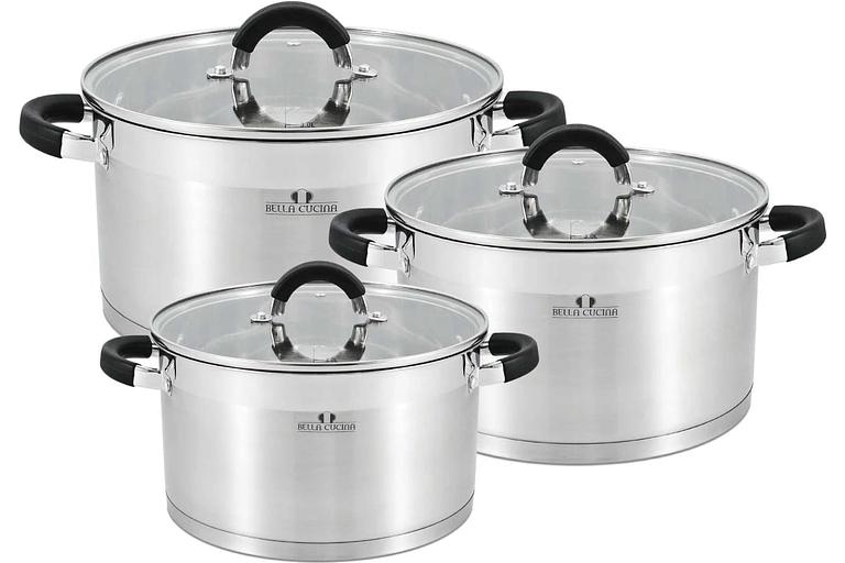 Набор посуды Bella Cucina 6 предметов (1.8, 2.5, 3.5 л) арт.BC-2104 ОПТ фото 1
