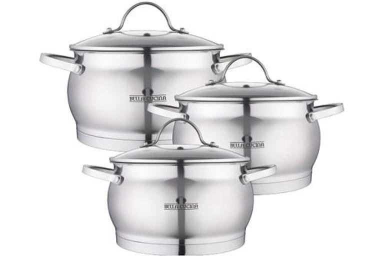 Набор посуды Bella Cucina 6 предметов (2.1, 4.1, 6.7 л) арт.BC-2151 ОПТ фото 1