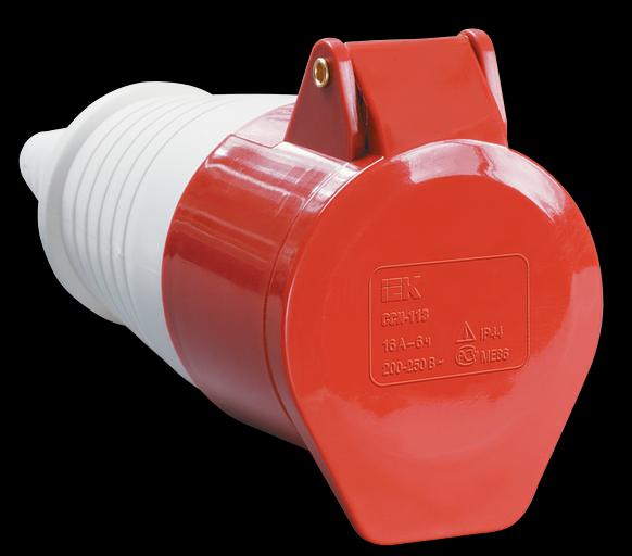 Розетка кабельная 32А 3Р+E IР44 переносная 380В 224 фото 1