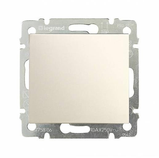 Выключатель одноклавишный, в рамку, слоновая кость фото 1