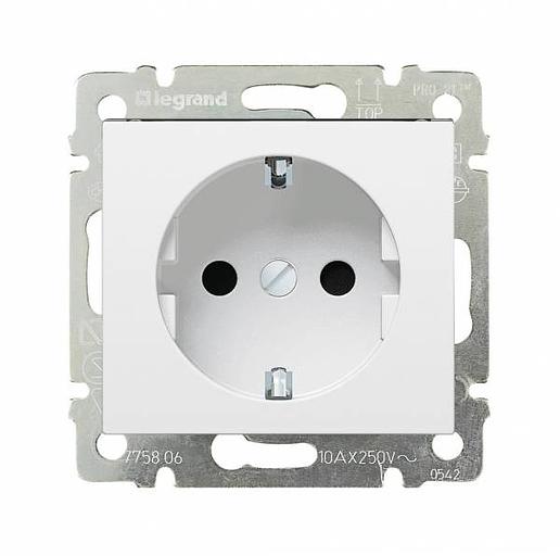 VALENA Розетка с заземлением в рамку белая фото 1