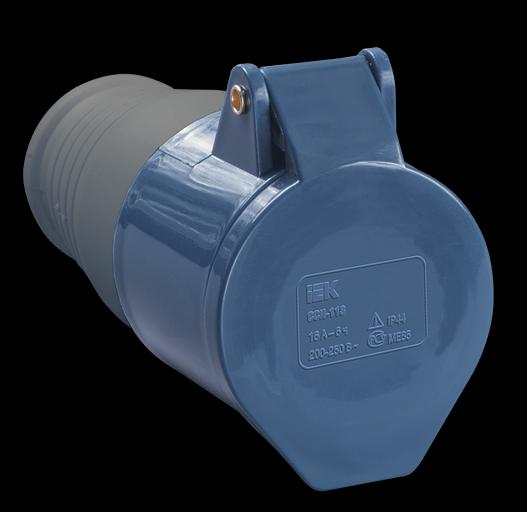 Розетка кабельная 32А 2Р+E IР44 переносная 250В 223 фото 1