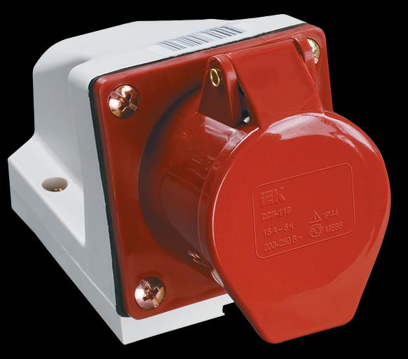 Розетка кабельная 16А 3Р+N+Е IР44 на поверхность 380В 115 фото 1