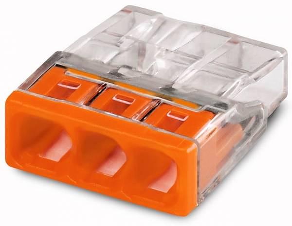 Клемма 3x2.5мм оранжевая/прозрачная фото 1