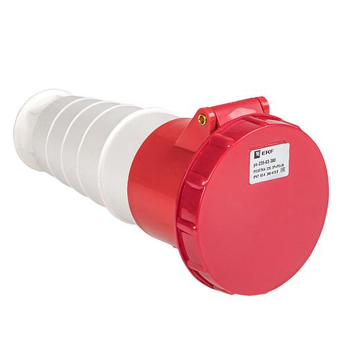 Розетка кабельная 63А 3Р+N+Е IP67 переносная 380В фото 1