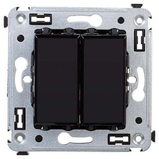 Avanti Переключатель двухклавишный в стену, Черный квадрат (4402114) фото 1