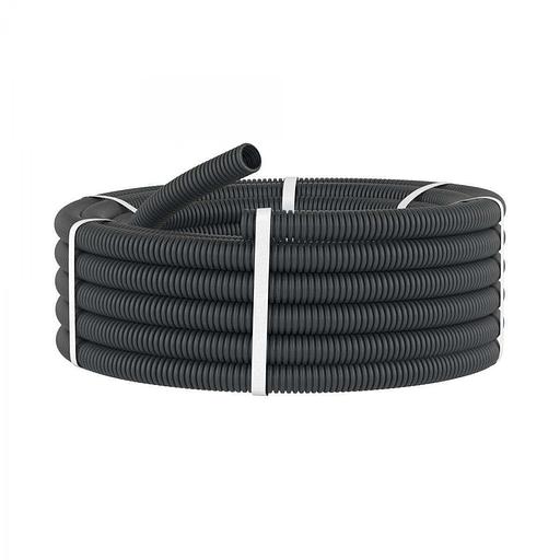 Труба гофрированная ПНД 25 мм с протяжкой черная (50м) фото 1