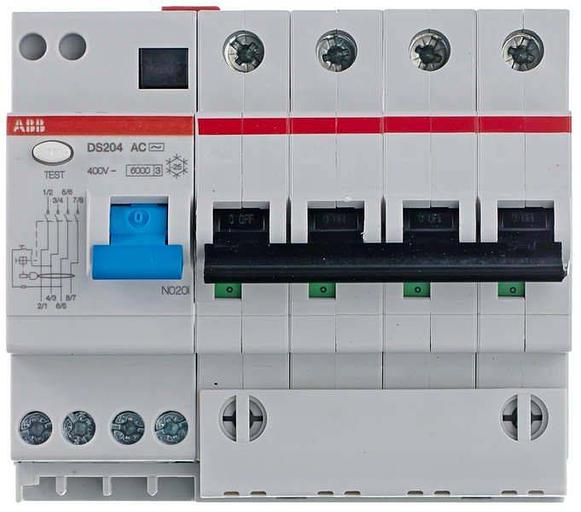 Выключатель автоматический дифференциальный (АВДТ) DS204 4п 16А 30мА C AC (DS204 AC-C16/0,03) фото 1