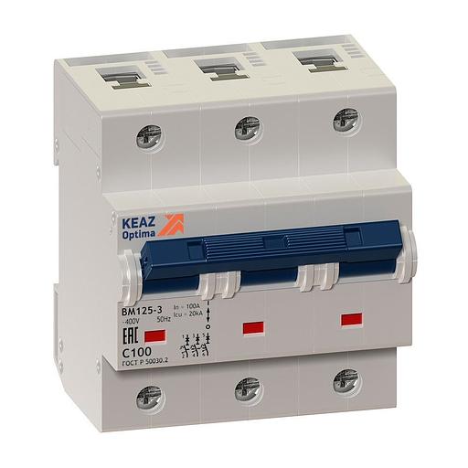 Выключатель автоматический OptiDin ВМ125-3C100-8ln-УХЛ3 (138545) фото 1
