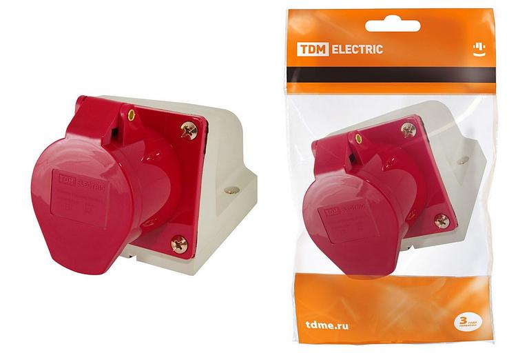 Розетка 115 стационарная 3Р+РЕ+N 16А 380В IP44 фото 1