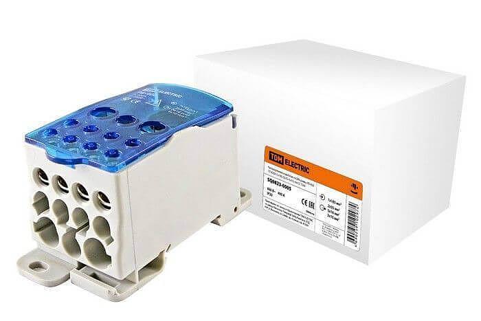 Распределительный блок на DIN-рейку РБ-400 однополюсный 400А (1х185/2x35+5x16+4x10) (SQ0823-0005) фото 1