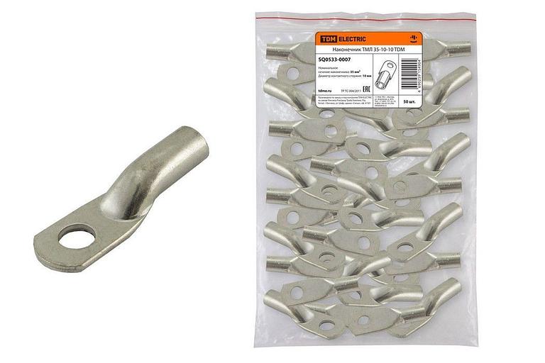 Наконечник кабельный медный луженый под опрессовку ТМЛ 35-10-10 ГОСТ 7386-80 фото 1