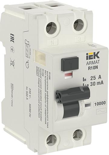ARMAT Выключатель дифференциального тока R10N (УЗО) 2п 25А 30мА тип AC (AR-R10N-2-025C030) фото 1