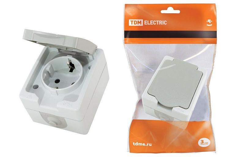 Розетка 2П+З открытой установки IP54 16А Вуокса фото 1