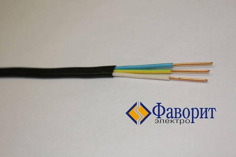 Кабель ВВГнг(А)-Ls 3х1,5 ГОСТ Плоский фото 1