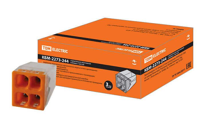 Строительно-монтажная клемма КБМ-2273-244 (2,5мм2) с пастой TDM фото 1