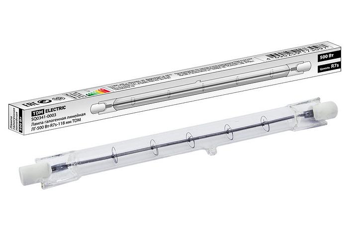 Лампа галогенная линейная ЛГ-500 Вт-R7s-118 мм TDM фото 1