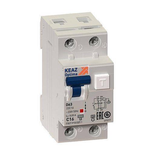 Выключатель автоматический дифференциальный АВДТ с защитой от сверхтоков OptiDin D63-22C6-A-УХЛ4 (103505) фото 1