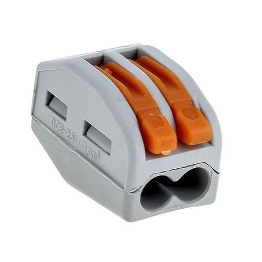 Клемма строительно-монтажная СМК модель 412 с рычагом 2 отверстия 0.08-2.5мм2 (100шт) PROxima фото 1