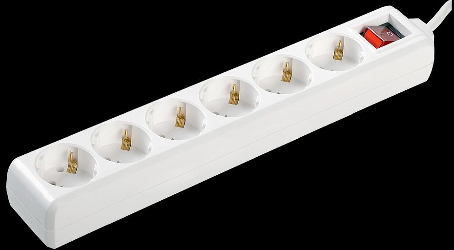 Удлинитель бытовой 6х5м с заземлением с выключателем 16А У06К (WYP10-16-06-05-ZK-N) фото 1