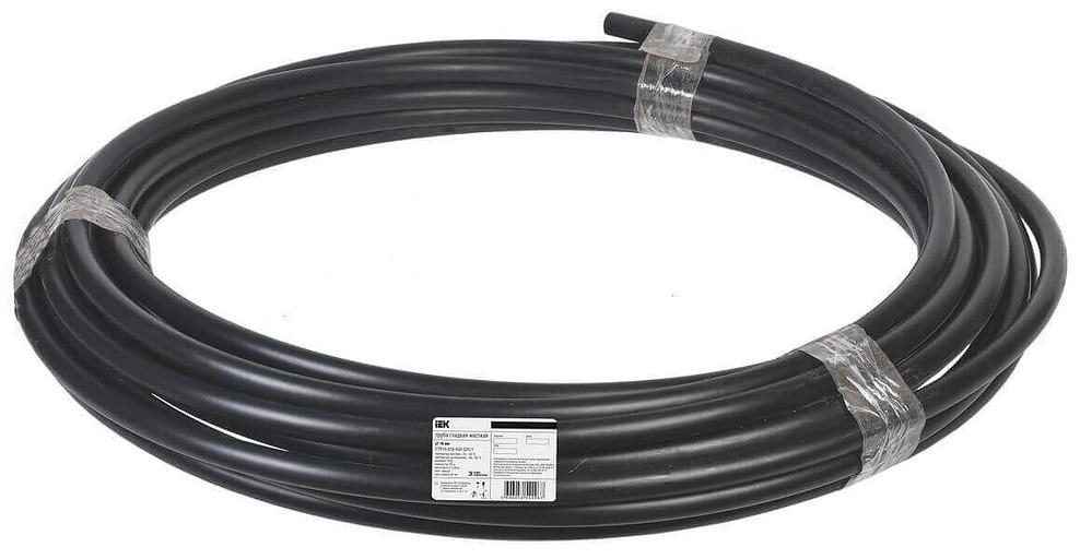 Труба гладкая жесткая ПНД d32 черная (100м) фото 1