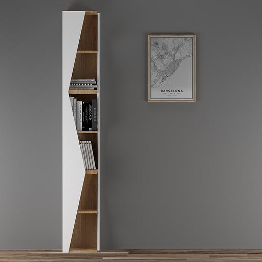 Стеллаж угловой «Астион» 2100×316×316 белый / дуб бунратти опт фото 5