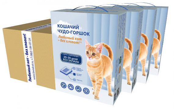 Кошачий чудо-горшок «Любимый кот — без хлопот!» для кошек весом до 4 кг (6 шт. в упак.) фото 1