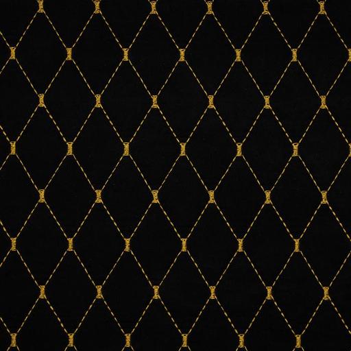 Алькантара трипл чёрный, ромб, нить жёлтая / стежка опт фото 1