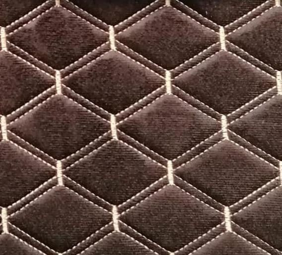 Велюр шоколадный, ромб, нить шампань опт фото 1
