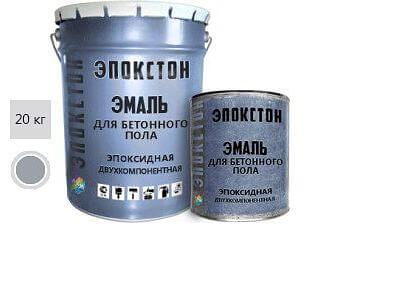 Двухкомпонентная эпоксидная краска по бетонному полу «ЭПОКСТОН», тара 20 кг, цвет серый фото 1