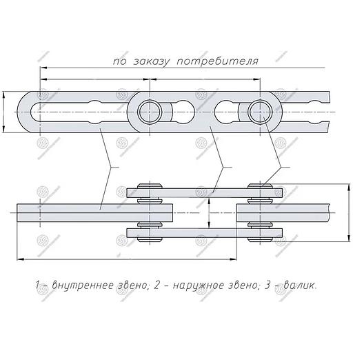 Цепь тяговая разборная Р1-160-290 с вращающимися валиками по ГОСТ 589-85 фото 7