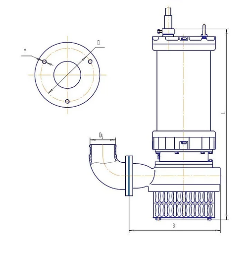 Грязевой насос одноступенчатый моноблочный «Гном» 600х10 фото 2
