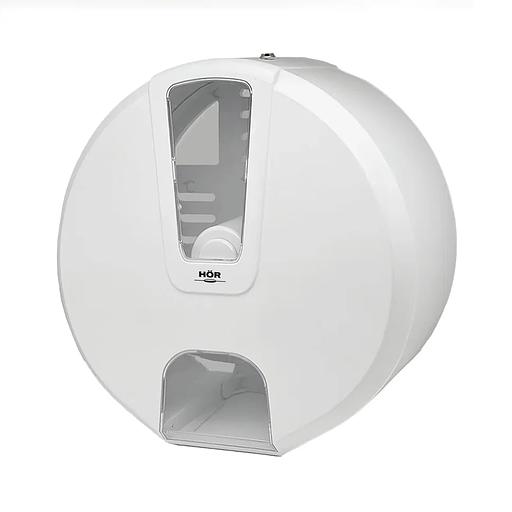 Диспенсер туалетной бумаги N1 «Бизнес» корпус белый, стекло прозрачное HOR-21112201 опт фото 1