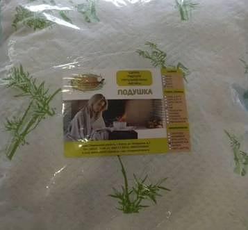 Подушка бамбук 50×70, чехол тик на молнии, лебяжий пух опт фото 1