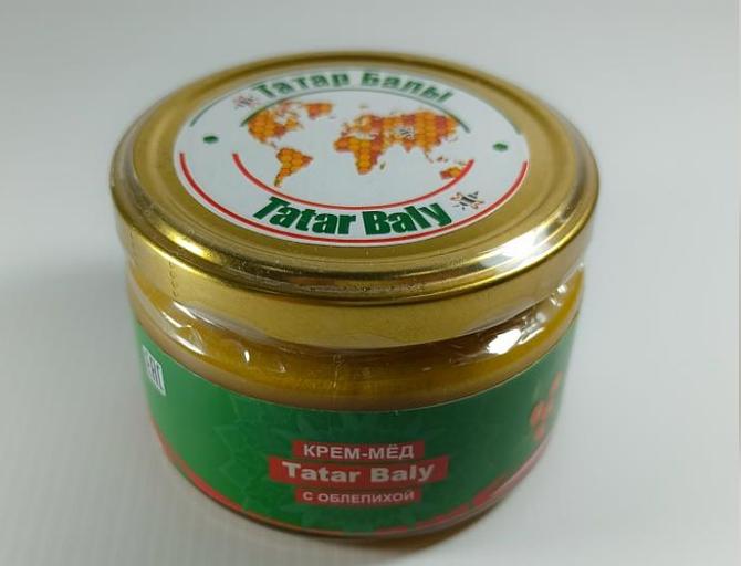 Теңіз шырғаны қосылған кілегей бал, 250 мл. ОПТ фото 1