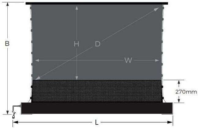 Встраиваемый в пол экран с электроприводом KLO projection screen 120 дюймов фото 1