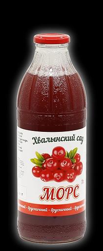 Ягодно-фруктовый морс «Брусника» в стеклянной бутылке, 1 л, опт фото 1