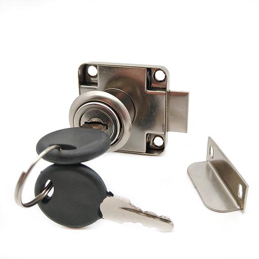 Замок LOCK.138.CR, прямоугольный, хром (с отв. планкой) фото 1