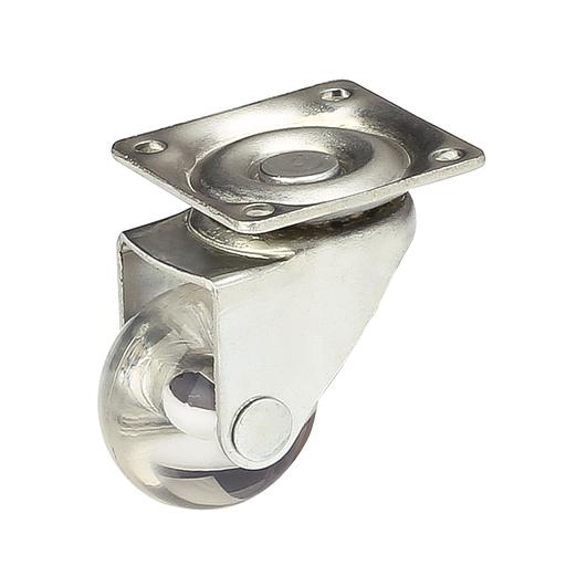 Опора колесная d35мм без стопора, прозрачная фото 1