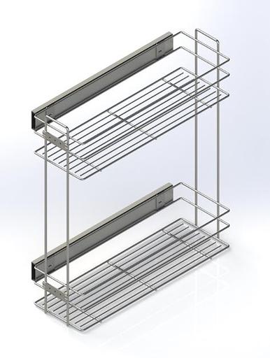 Бутылочница 200 с доводчиком (45мм) с направляющими (хром) 1229 фото 1