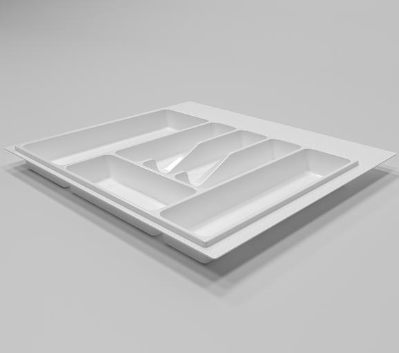 Лоток для столовых принадлежностей М600 пластик, белый фото 1