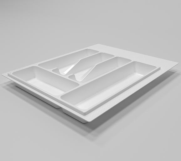 Лоток для столовых принадлежностей М400-450 пластик, белый фото 1