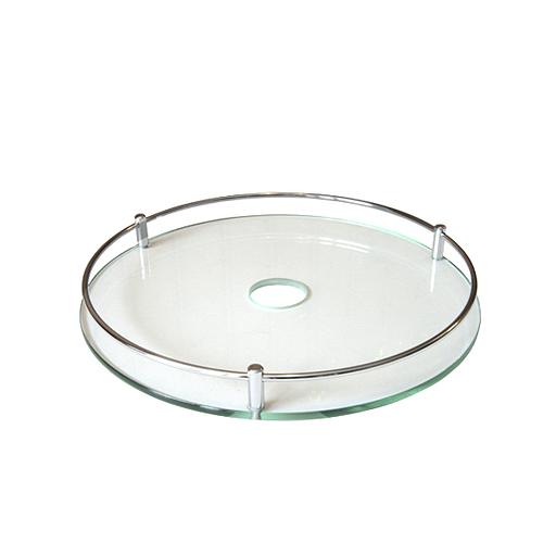 Полка стекло с рейлингом (360х40мм), хром фото 1