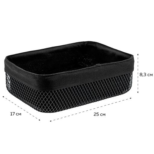 Корзина для хлеба прямоугольная (250х170х83мм), черный матовый фото 1