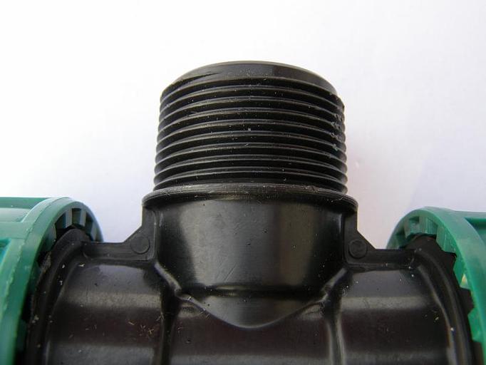 Тройник ПНД 32x1x32 с наружной резьбой компрессион. фото 2