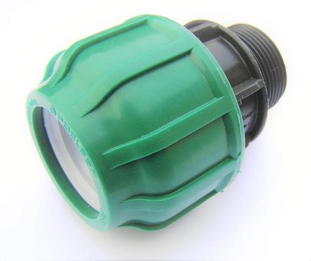 Муфта ПНД 110x3 с наружной резьбой компрессион. фото 2