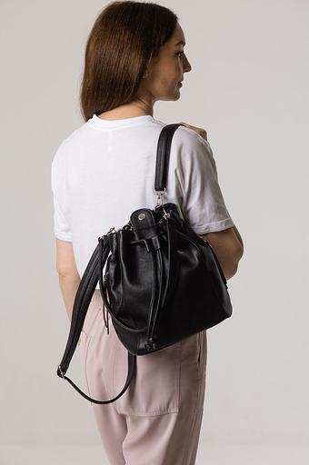 Рюкзак женский кожаный чёрный опт фото 4